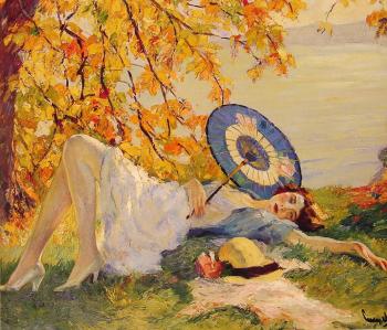 愛德華 屈居埃爾 Woman Reclining by a Lake 愛德華 屈居埃爾 Woman Reclining by a Lake